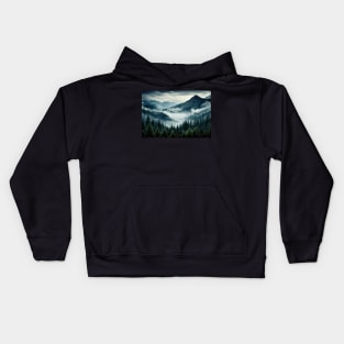 Misty Forest - Landscape Kids Hoodie